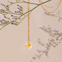 <受注製作>-shizuku-necklace＊dried flower mimosa ＊14kgf 4枚目の画像