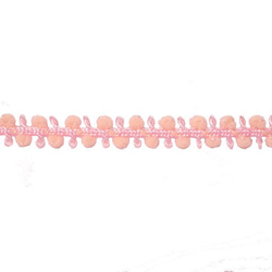 フランス製　７mm巾　ミニポンポンブレード　ペールピンク　2m 2枚目の画像