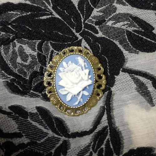 ブローチ&ペンダント台 25×18mmカメオ用3個セット 金古美 金具