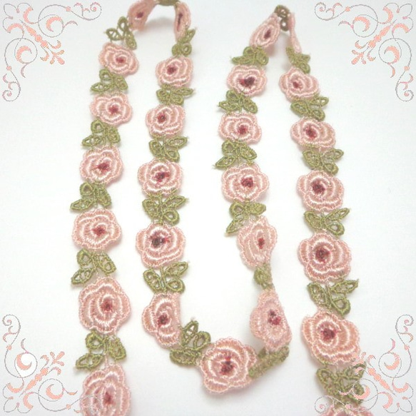 手染めレースお花モチーフ ミニローズ 50cm レース Little Anne 通販  