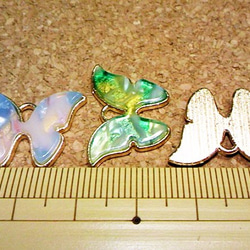 蝶チャーム大理石柄セルロース６個ピンク×ブルー 3枚目の画像