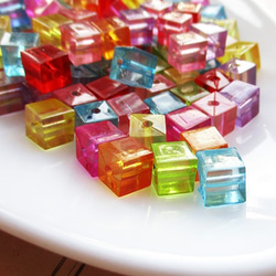 7.5㎜キューブビーズ120個クリアカラー ビーズ HONEYBEETAIL 通販