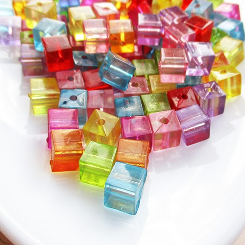 7.5㎜キューブビーズ120個クリアカラー ビーズ HONEYBEETAIL 通販