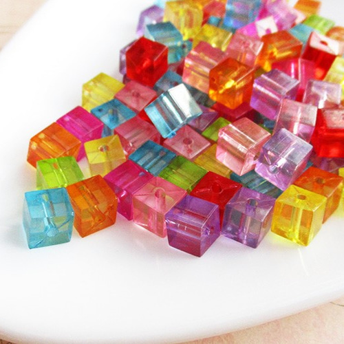 7.5㎜キューブビーズ120個クリアカラー ビーズ HONEYBEETAIL 通販