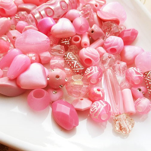 アクリルビーズアソート50gピンク系 ビーズ HONEYBEETAIL 通販