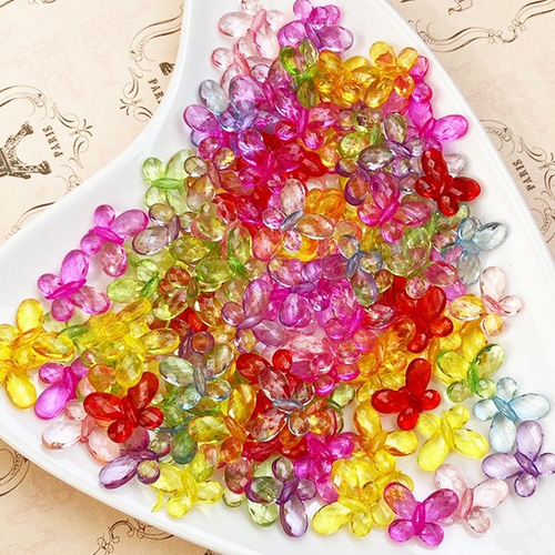 蝶のアクリルビーズ120個多面カットクリア ビーズ HONEYBEETAIL 通販 