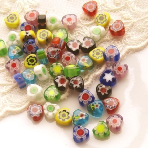 Amazon.co.jp: Beading Station 100ピース 小さなミルフィオリ