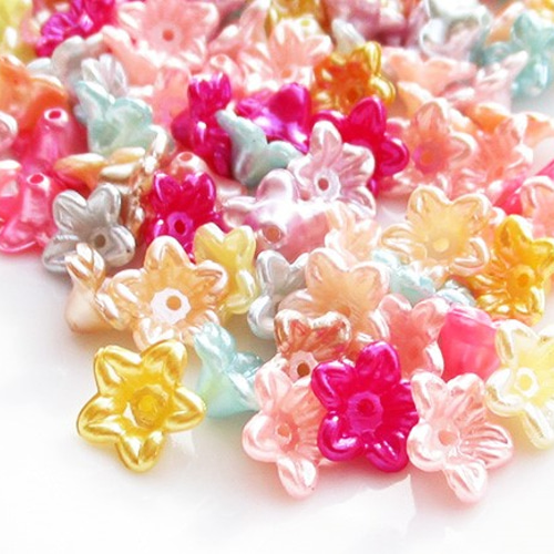 (No.35c) パール調ビーズ入り ミニミニ カラフル 小花 No.35c) パール調ビーズ入り ミニミニ カラフル 小花
