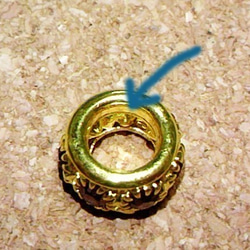 ストーン付き大穴ロンデルゴールド５個レモン 4枚目の画像