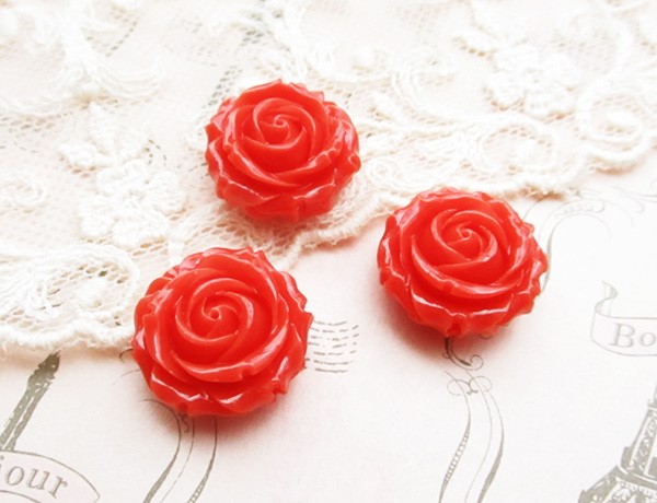 4個　ROSE薔薇モチーフ T*I様 本赤珊瑚
