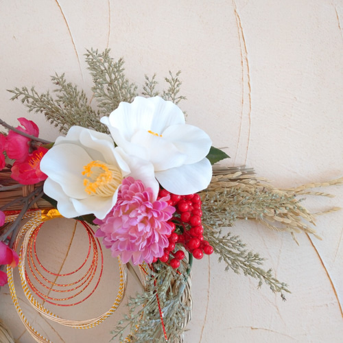 和モダンお正月用しめ縄飾り 椿と梅 しめ縄・しめ飾り ERBA 通販