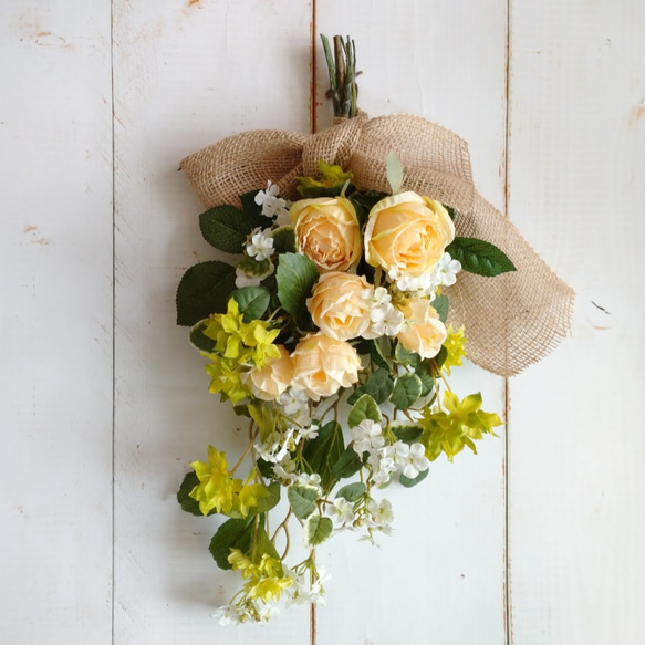 再販 ローズとコデマリ キャスケードスワッグ ナチュラル スワッグ  