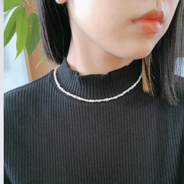 サザレパール ネックレス　パール　シンプル　ギフトにおすすめ　シルバー