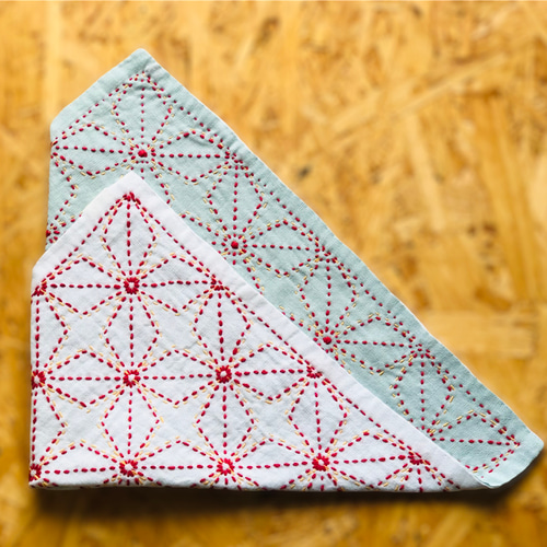 刺し子ふきんとミニハンカチ