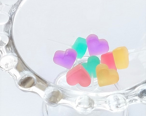 No.1138 ぷっくり琥珀ハート ピアス No.1138 ぷっくり琥珀ハート ピアス