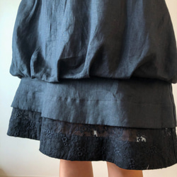 黒リネン バルーンスカート 10枚目の画像