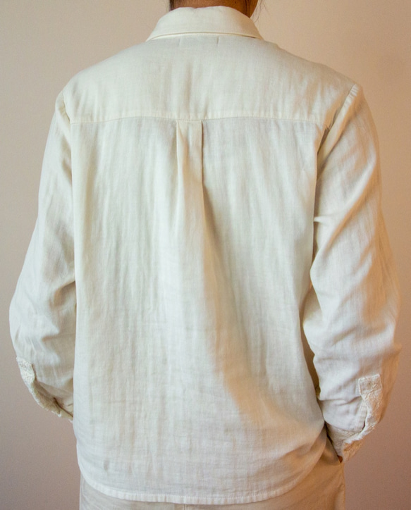 白レースリボンシャツ 3枚目の画像