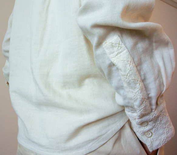 白レースリボンシャツ 7枚目の画像