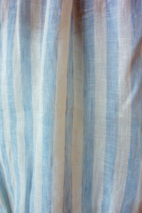 空色縞柄チャイナ釦トップス 8枚目の画像