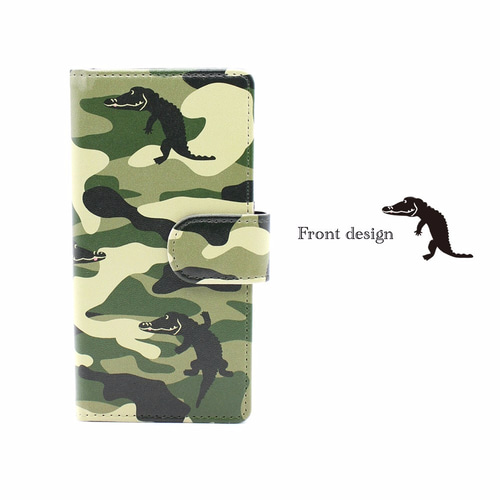 ワニの迷彩 手帳型スマホケース ブランド/リトルアニマル キャラクター