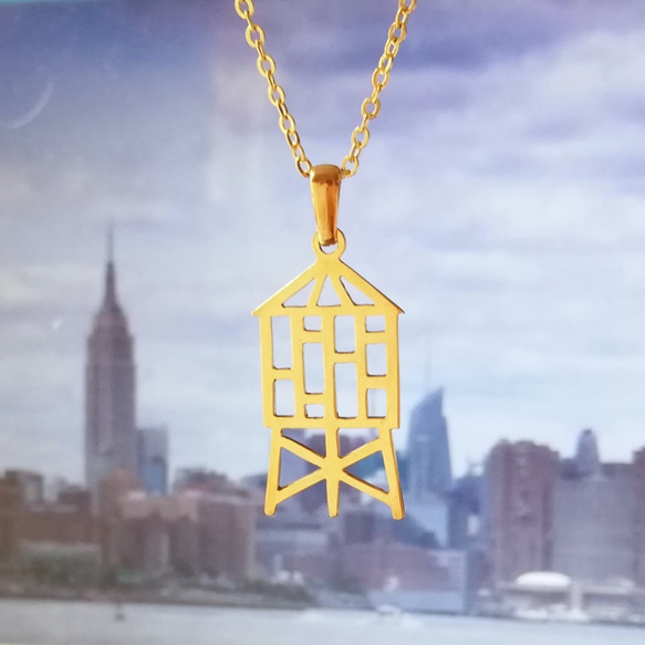 ニューヨークシリーズ “ウォータータワー(給水塔)” ネックレス 2枚目の画像