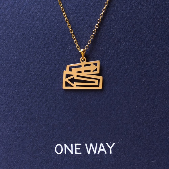 ニューヨークシリーズ “One way(一方通行)サイン” ペンダント 2枚目の画像