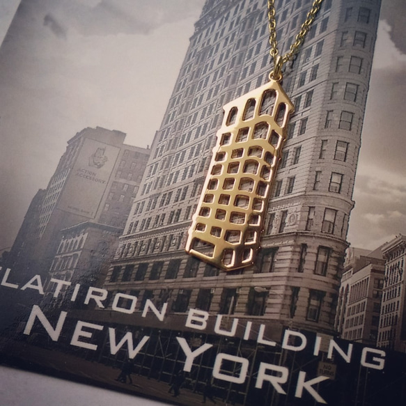紐約系列“熨斗大廈”吊墜 第1張的照片