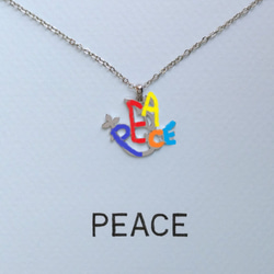 再販！英語でデザイン "PEACE(平和)" 文字絵 ペンダント 売り上げの10％をトルコの災害支援に寄付 2枚目の画像