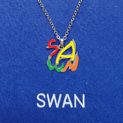 英語 “SWAN(白鳥)” 文字絵 ペンダント 3枚目の画像