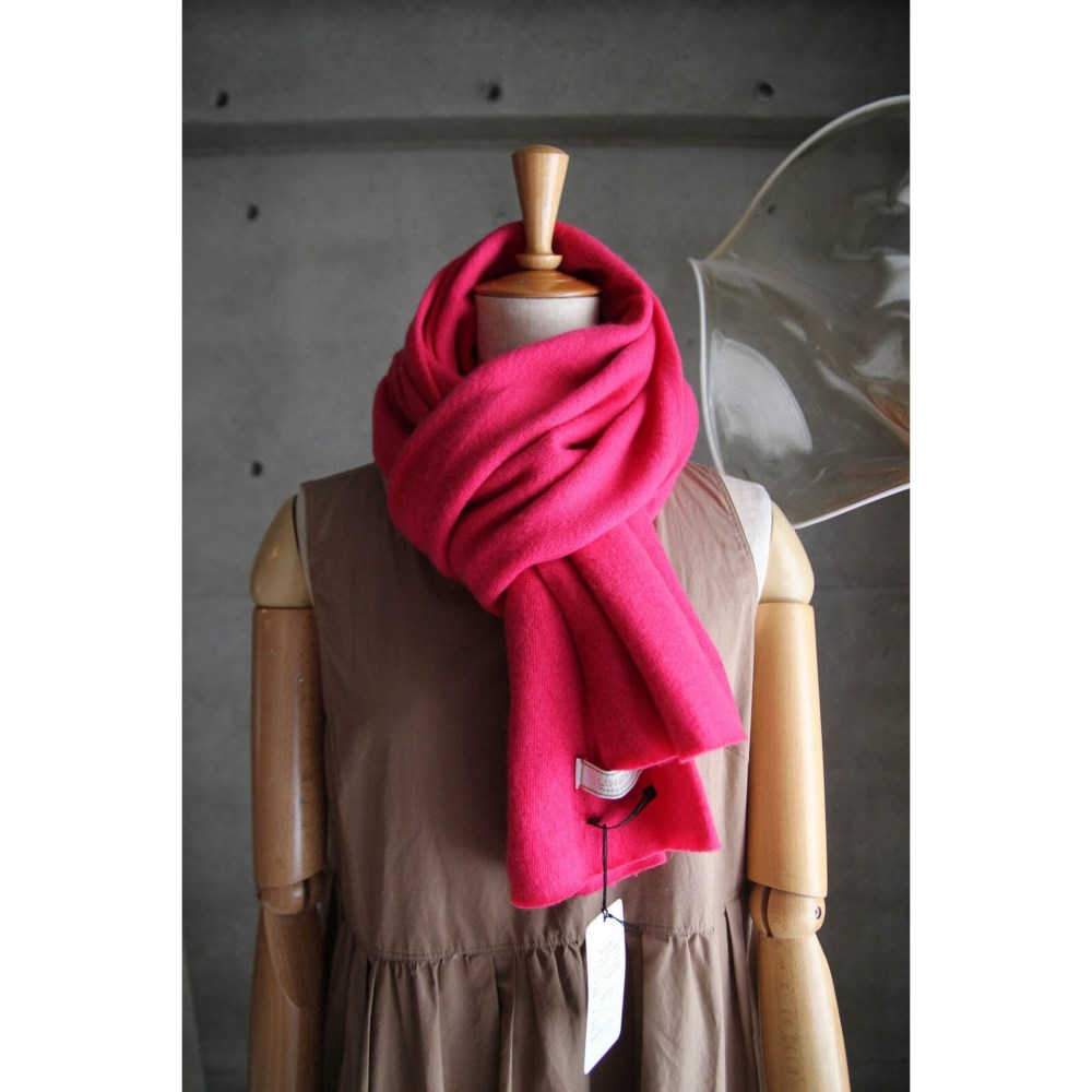 ◎ピュアカシミア100％◎ ウォッシャブルストール パッションピンク 吊編み丸胴ジャージ 軽くてフワフワです