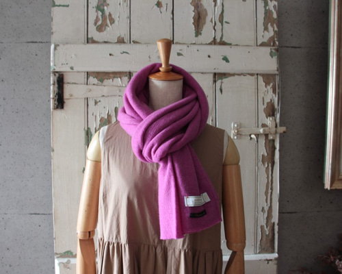 ○パープルピンク○ 葡萄色 カシミア100％ストール ウォッシャブル