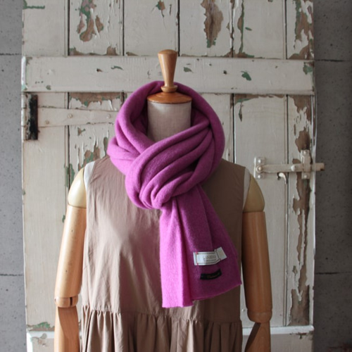 ○パープルピンク○ 葡萄色 カシミア100％ストール ウォッシャブル