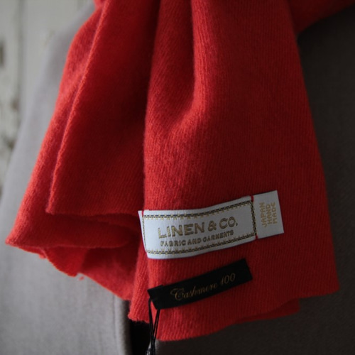 ○テラコッタオレンジ○ カシミア100％ストール ウォッシャブル