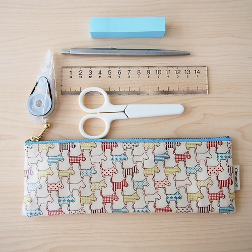 防水コットン ペンケース 歯ブラシケース ペタンコ ファスナーポーチ