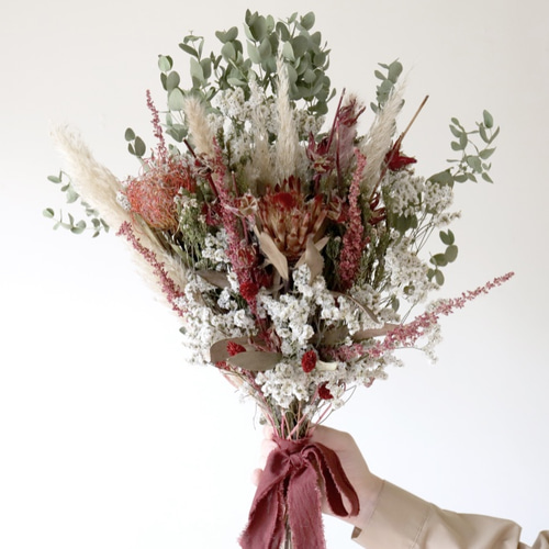 前撮り・ウェディングフォト☆プロテアとピンクッションのドライ