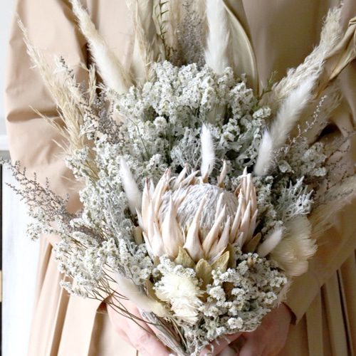 前撮り・ウェディングフォト☆キングプロテアのドライフラワースワッグ