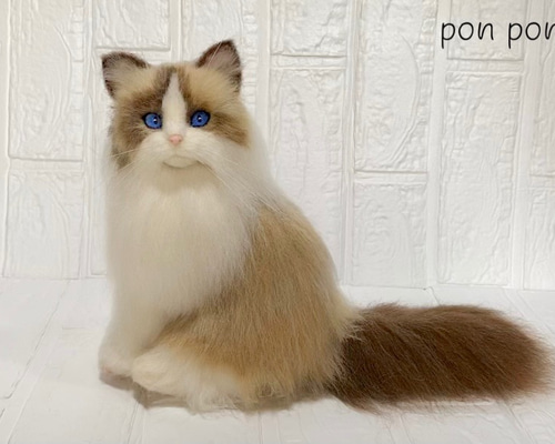 リアル羊毛フェルト猫　No.4 ラグドール リアル羊毛フェルト猫 No.4 ラグドール