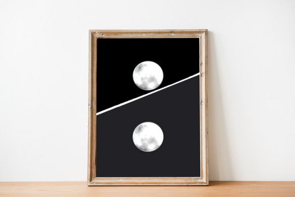 月の裏表　インテリアポスター 2枚目の画像
