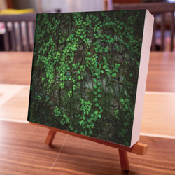 緑のつぶつぶ　正方形キャンバスプリント・ファブリックパネル　樹木の力強さを感じる作品です♪ 3枚目の画像
