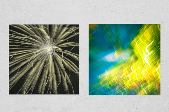 花火の光線　正方形キャンバスプリント・ファブリックパネル 4枚目の画像