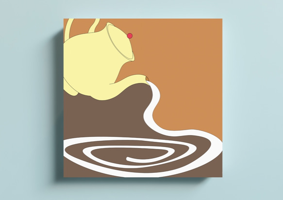 コーヒーとクリーム　正方形キャンバスプリント・ファブリックパネル　 1枚目の画像