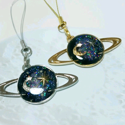 SALE☆土星ストラップシルバー キーホルダー ♥cotton candy♥ 通販 