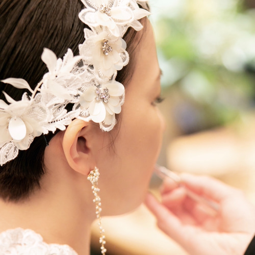 ウェディング ヘアアクセ ヘッドドレス レース ヘッドドレス