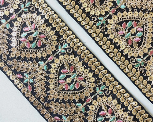 hy6dnr.ne.jp様専用 インド刺繍ハートチュールと合皮 新サイズM インド