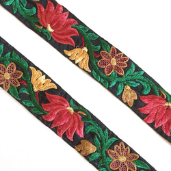 インド刺繍リボン ブラック 蓮 4枚目の画像