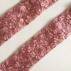 【50cm】インド刺繍リボン　ピンク　ネット 3枚目の画像