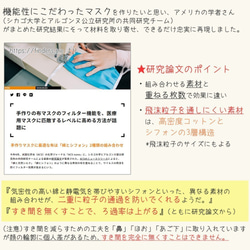 海外論文発のマスク ◇ 高密度コットン×シフォン ☆ 会議や集会などで少しの安心を ☆ 8枚目の画像