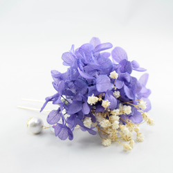 Priza繡球花和朦朧草髮飾紫色 第3張的照片