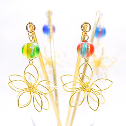 彩虹色的蜻蜓球和花簪子 第1張的照片