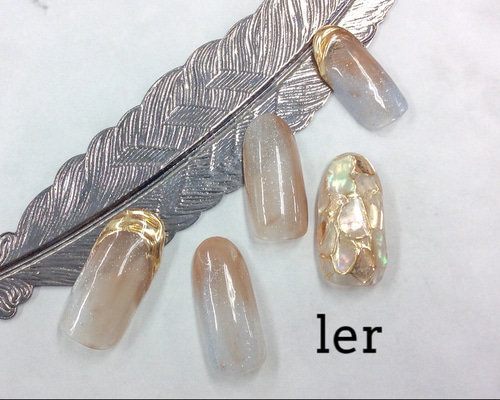 ニュアンスシェルミラーネイルチップ【006】 ネイルチップ（つけ爪